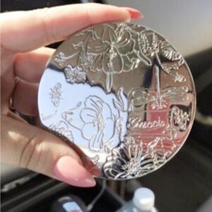 Authentic Gucci Floral Silver Toned Hand Bag Mirror